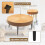 Casart Set of 2 Round Nesting Coffee Table Solid Wood Accent Stacking Boho Side Tables 7