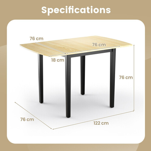 Casart Folding Dining Table Drop Leaf Tables Home Wood Kitchen Table with Foot Pad 1