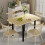 Casart Folding Dining Table Drop Leaf Tables Home Wood Kitchen Table with Foot Pad 4