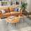 Casart Set of 2 Round Nesting Coffee Table Solid Wood Accent Stacking Boho Side Tables 4