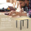 Casart Folding Dining Table Drop Leaf Tables Home Wood Kitchen Table with Foot Pad 9