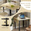 Casart Folding Dining Table Drop Leaf Tables Home Wood Kitchen Table with Foot Pad 7