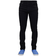 (Black, 36W x 34L) Mens Slim Fit Denim Jeans Zip Fly Stretch Trousers