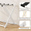 Casart Luggage Rack Folding Suitcase Stand with Storage Shelf-White 3