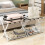 Casart Luggage Rack Folding Suitcase Stand with Storage Shelf-White 7