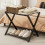 Casart Luggage Rack Folding Suitcase Stand with Storage Shelf-Black 5