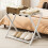Casart Luggage Rack Folding Suitcase Stand with Storage Shelf-White 6