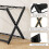 Casart Luggage Rack Folding Suitcase Stand with Storage Shelf-Black 4