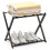 Casart Luggage Rack Folding Suitcase Stand with Storage Shelf-Black 1