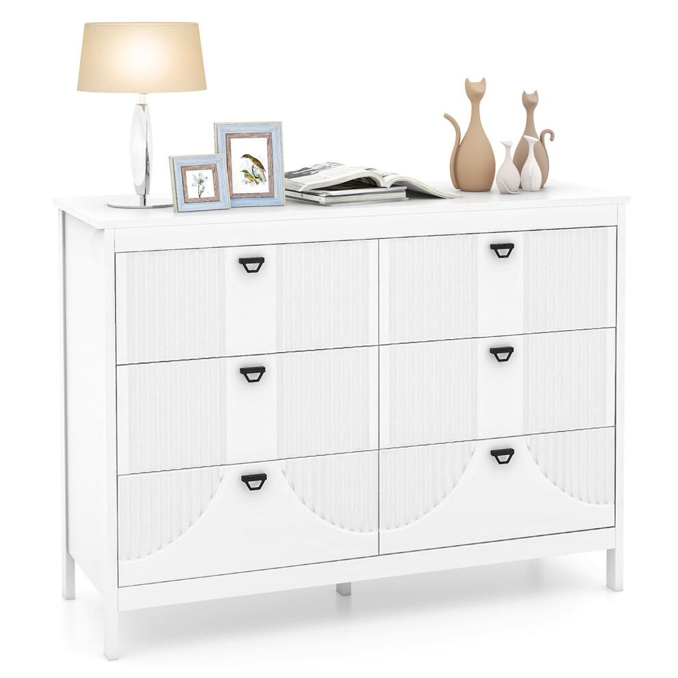 6-Drawer Dresser Bedroom Modern Style Chest Of Drawers-White