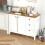 Casart Buffet Cabinet Wooden Kitchen Cupboard w/2 Door and 3 Pull-out Drawers 5