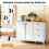Casart Buffet Cabinet Wooden Kitchen Cupboard w/2 Door and 3 Pull-out Drawers 6