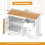 Casart Buffet Cabinet Wooden Kitchen Cupboard w/2 Door and 3 Pull-out Drawers 9