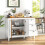 Casart Buffet Cabinet Wooden Kitchen Cupboard w/2 Door and 3 Pull-out Drawers 8