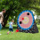 Casart Kids Large Dart Board Foldable Dartboard w/4 Kick Balls-Black 8