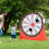 Casart Kids Large Dart Board Foldable Dartboard w/4 Kick Balls-Red 3