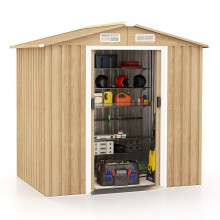 6' x 4' Outdoor Storage Shed Galvanized Metal Tool House Garden Tool Shed