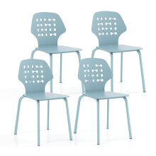 Set of 4 Dining Chair Metal Kitchen Bar Chair Stool Armless Accent Side Chair