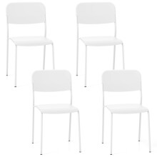 Modern Dining Chairs Set of 4 Stackable Kitchen Chairs-White