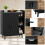 Casart Wooden Bookcase Shelf Display Storage Unit Organiser Cupboard-Black 2