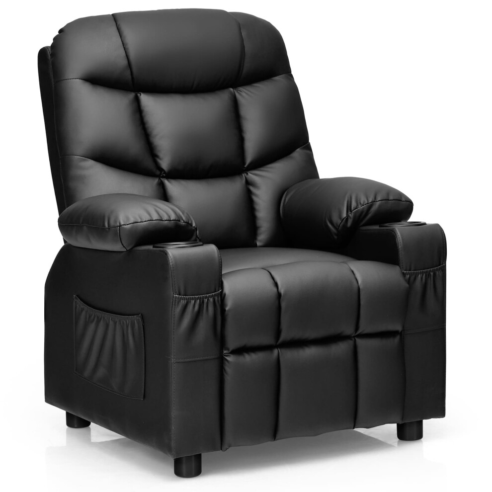 Kids Youth Recliner Chair Toddler Upholstered Lounge Recliner-Black