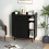 Casart Wooden Bookcase Shelf Display Storage Unit Organiser Cupboard-Black 4