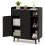 Casart Wooden Bookcase Shelf Display Storage Unit Organiser Cupboard-Black 1