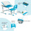Casart Height Adjustable Kids Study Table and Chair Set with Tilting Tabletop-Blue 3