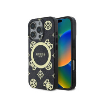 Guess IML Peony On 4G Background Case with MagSafe for iPhone 16 Pro 6.3" Black - GUHMP16LH4PYEEK