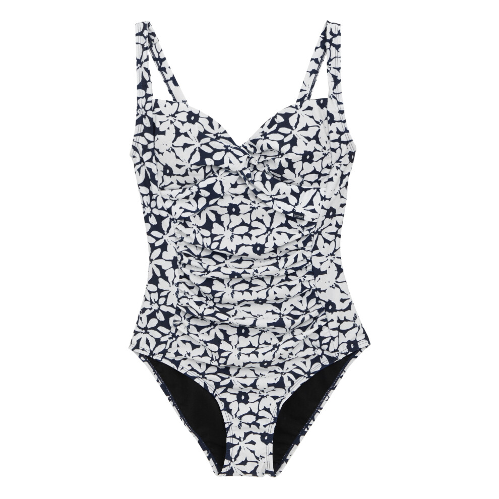 (10 UK, Navy/White) Regatta Womens/Ladies Sakari Large Floral Tummy Control One Piece Swimsuit