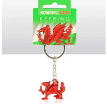 Welsh Wales Dragon Red Metal Die Cast Keyring for Keys