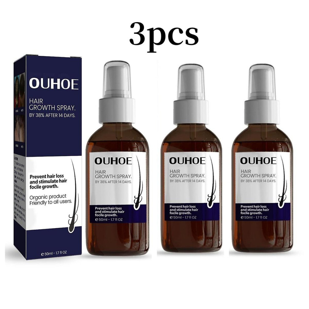 3pcs 50ml Ouhoe Hair Growth Spray Moisturizes Scalp Hair Damaged Strong Hair Dense Hair Growth Spray