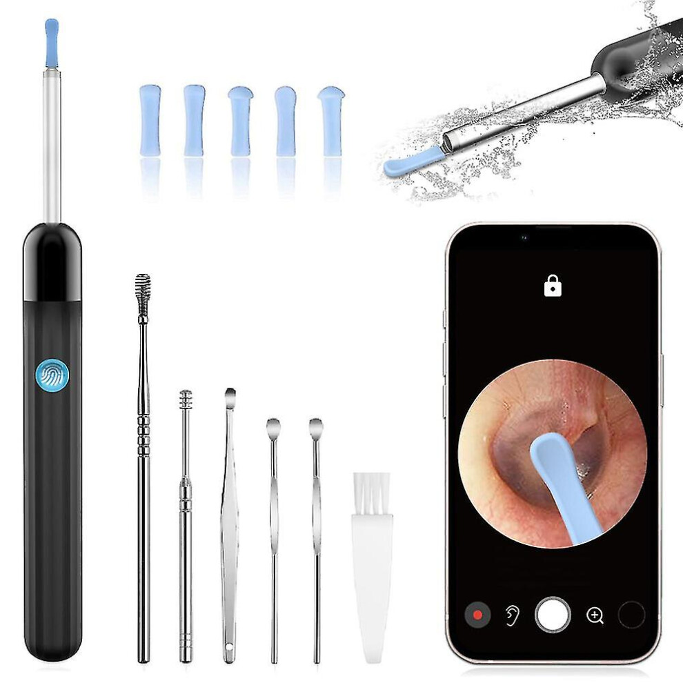Ear Wax Removal Tool Kit 1296p Hd Earwax Remover With Camera Wireless Wifi Ear Cleaner With 6 Led Lights