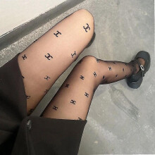 Double Letter Cc Transparent Slim Pantyhose Fishnet Stockings Sexy Stockings