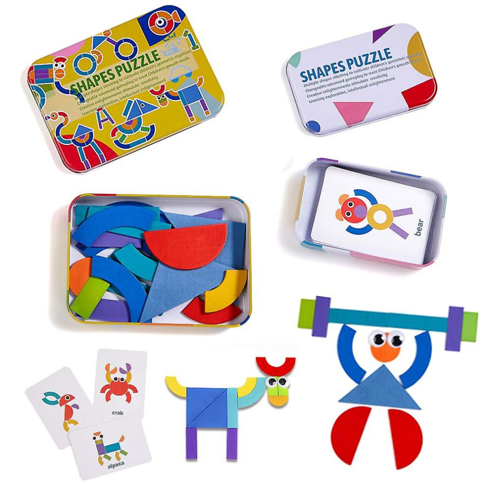 Wooden Jigsaw Puzzle Sorting And Stacking Games For Kids Aged 3