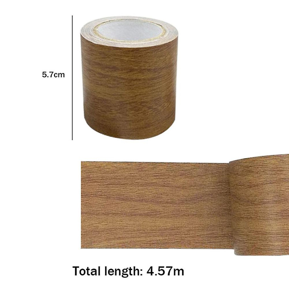 (Brown) Woodgrain Repair Tape Patch Wood Textured Furniture Adhesive Tape Strong Stickiness 8792504214336