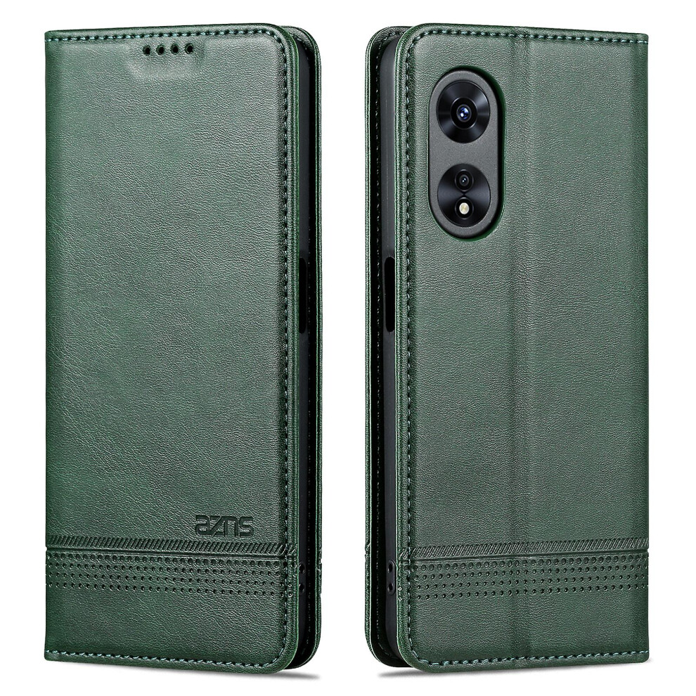(Green) Azns For Oppo A58 5G / A58x 5G / A78 5G Anti-Scratch Leather Phone Case Stand Wallet Magnetic Flip Cover Green 8715748776842