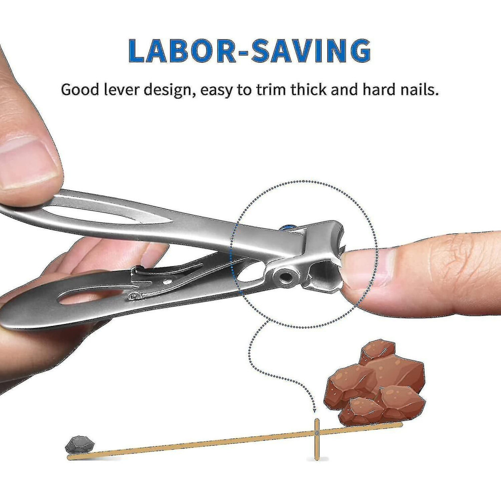Wide Toenail Clippers For Thick Nails 17mm Wide Jaw Opening Extra Large Nail Clippers For Thick Toenails, Big Nail Clippers For Men And Seniors, Stain