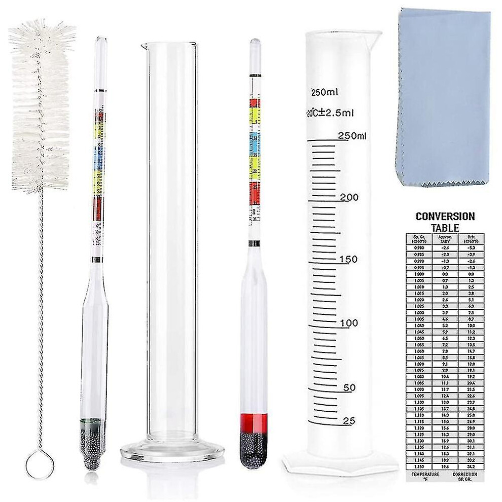 Hydrometer For Home Brew Beer,hydrometer Test Kit, Triple Scale Hydrometer For Wine Making Kit Abv