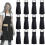 (Black) 12 Pack Plain Bib Aprons With 2 Pockets - Black Unisex Commercial Apron Bulk 1