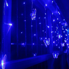 (Blue Butterfly, AU Adapter) Various Shaped Led Curtain String Light Party Garden Colorful Outdoor Lighting Home Decor