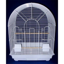 YML 1934WHT Round Top Small Bird Cage in White
