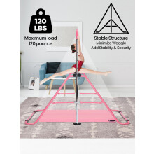 (5?pink) Kid Gymnastics Bar Training Kip Bar With Grips