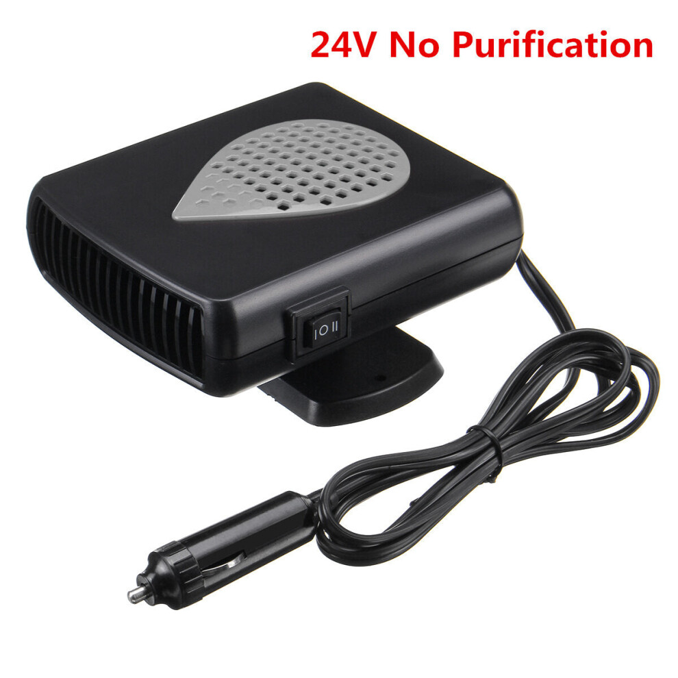 (24V - Ordinary - Gray) 12V 24V Car Auto Portable Electric Heater Warmer Cooling Fan Defroster Demister