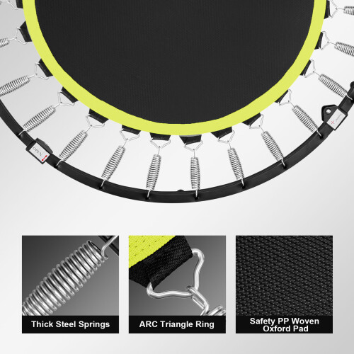 (Black&Yellow) Foldable Fitness Trampoline Rebounder Exercise 2