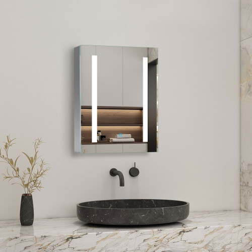 (450*600mm) Bathroom Iron Mirror Cabinet with LED light, IP44