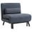 Homcom HOMCOM Folding 5 Position Convertible Sleeper Chair Sofa Bed Dark Grey 1