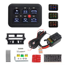 12V-24V LED 6 Gang Switch Panel 600W-1200W Circuit Control Relay System Box Slim Touch Control Panel for Boat Jeep UTV Caravan