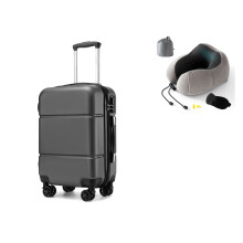 Grey Cabin Size Hard Shell Suitcase Hand Luggage&Travel Pillow
