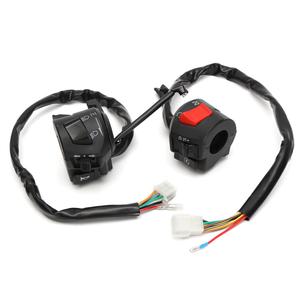 7/8Inch 12V Motorcycle Handlebar Horn Turn Signal Head Control Start Switch Light 4962949999868